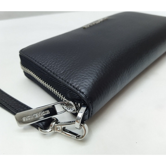 Michael Kors Jet Set Travel Black Pebbled Leather Zip Around Wallet - NWT $298 - Picture 5 of 15